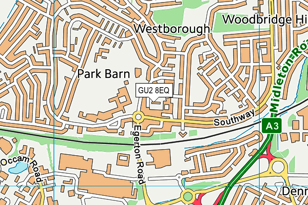 GU2 8EQ map - OS VectorMap District (Ordnance Survey) GU2 8EQ map - OS VectorMap District (Ordnance Survey)