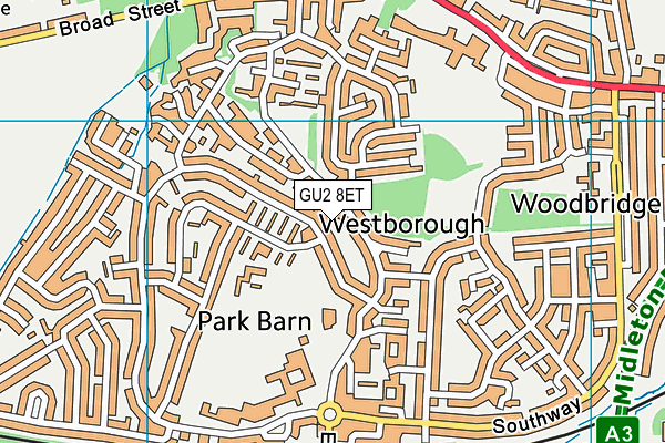 GU2 8ET map - OS VectorMap District (Ordnance Survey) GU2 8ET map - OS VectorMap District (Ordnance Survey)