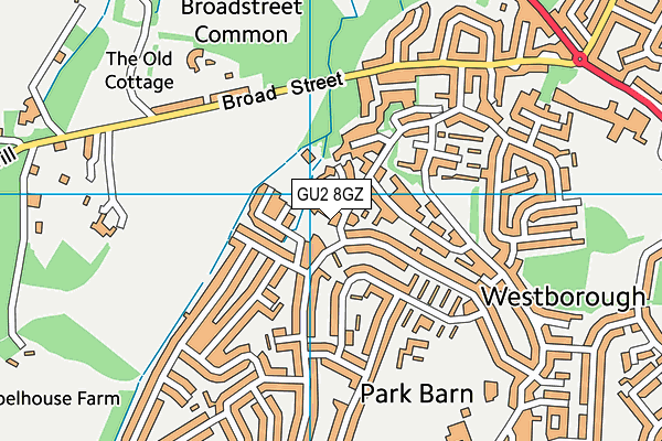 GU2 8GZ map - OS VectorMap District (Ordnance Survey) GU2 8GZ map - OS VectorMap District (Ordnance Survey)