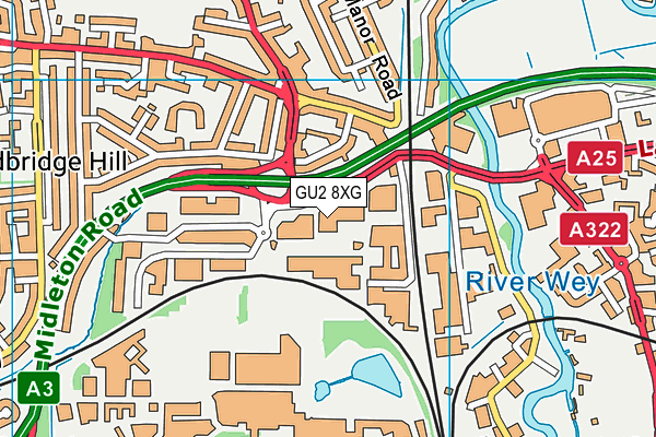 GU2 8XG map - OS VectorMap District (Ordnance Survey) GU2 8XG map - OS VectorMap District (Ordnance Survey)