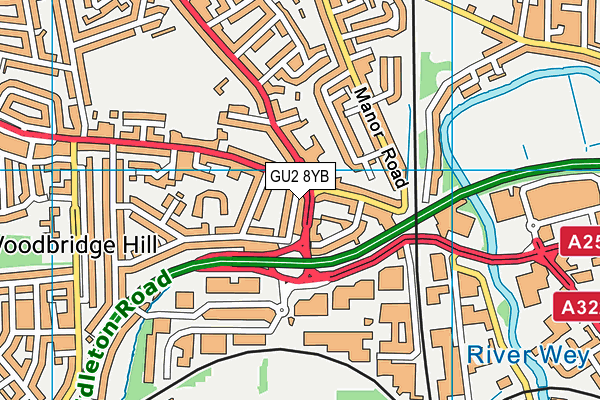 GU2 8YB map - OS VectorMap District (Ordnance Survey) GU2 8YB map - OS VectorMap District (Ordnance Survey)