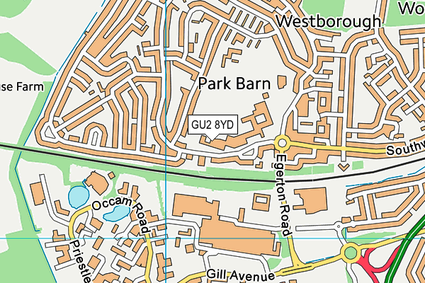GU2 8YD map - OS VectorMap District (Ordnance Survey) GU2 8YD map - OS VectorMap District (Ordnance Survey)