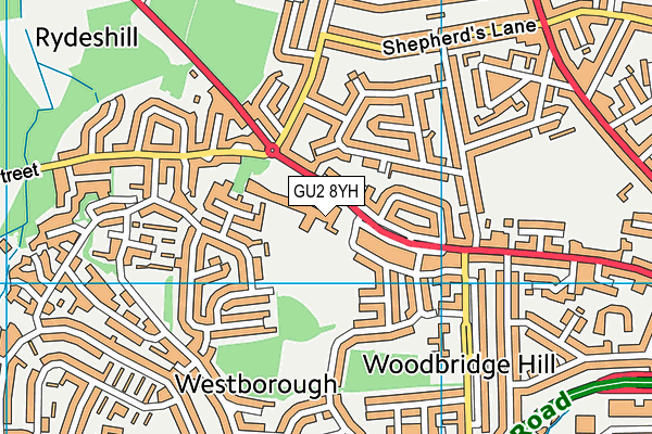 GU2 8YH map - OS VectorMap District (Ordnance Survey) GU2 8YH map - OS VectorMap District (Ordnance Survey)
