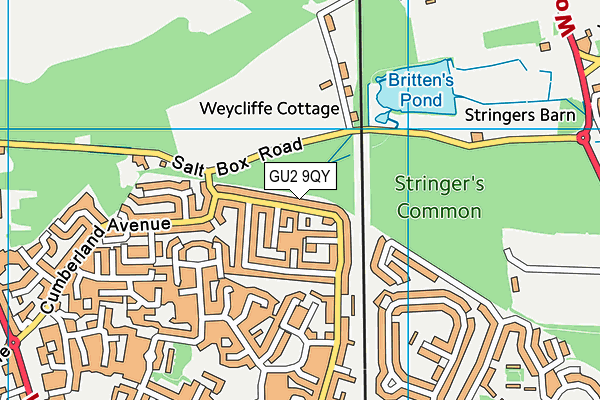 GU2 9QY map - OS VectorMap District (Ordnance Survey)