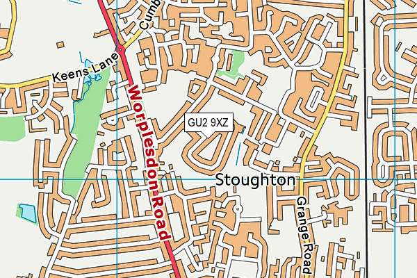 GU2 9XZ map - OS VectorMap District (Ordnance Survey) GU2 9XZ map - OS VectorMap District (Ordnance Survey)