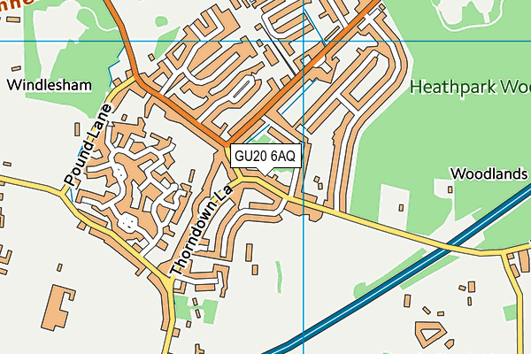 GU20 6AQ map - OS VectorMap District (Ordnance Survey) GU20 6AQ map - OS VectorMap District (Ordnance Survey)