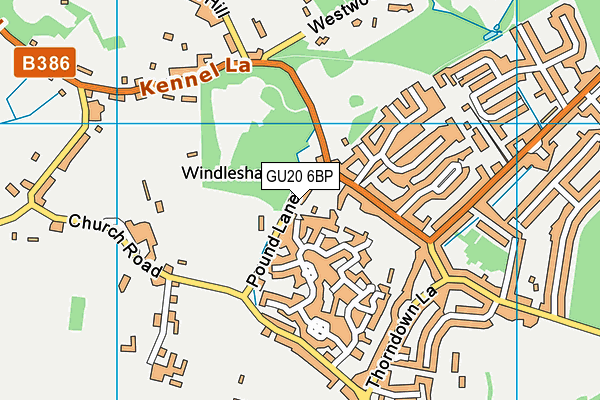 GU20 6BP map - OS VectorMap District (Ordnance Survey) GU20 6BP map - OS VectorMap District (Ordnance Survey)