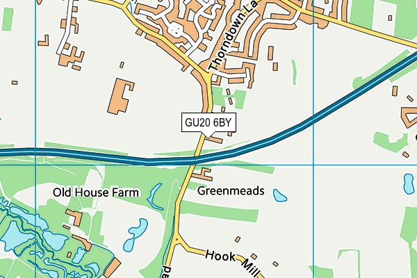 GU20 6BY map - OS VectorMap District (Ordnance Survey) GU20 6BY map - OS VectorMap District (Ordnance Survey)