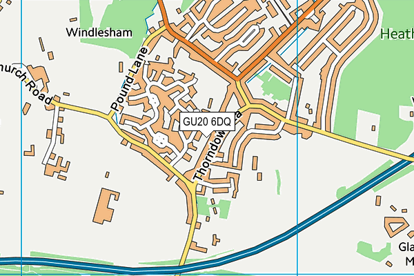 GU20 6DQ map - OS VectorMap District (Ordnance Survey) GU20 6DQ map - OS VectorMap District (Ordnance Survey)