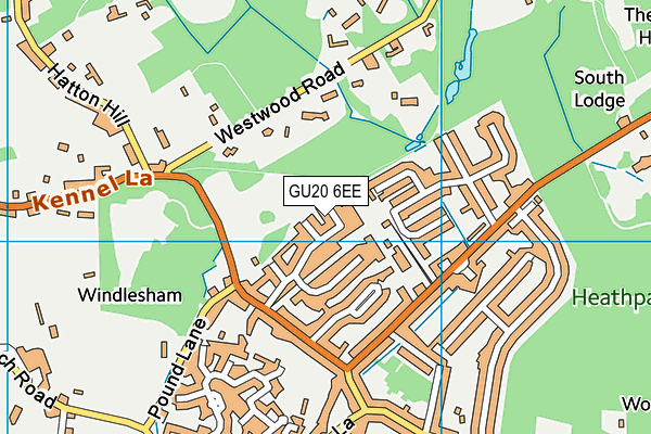 GU20 6EE map - OS VectorMap District (Ordnance Survey) GU20 6EE map - OS VectorMap District (Ordnance Survey)