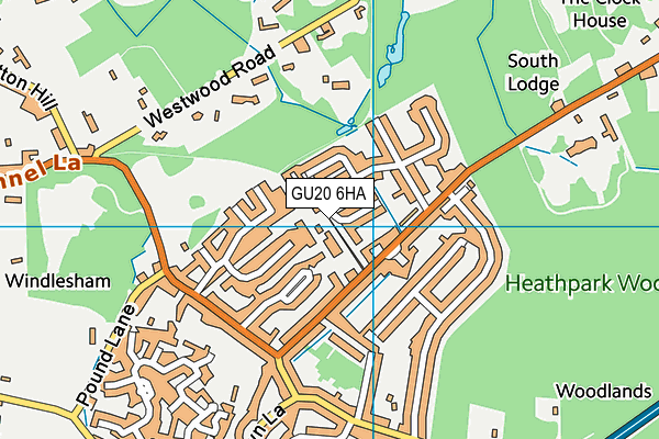 GU20 6HA map - OS VectorMap District (Ordnance Survey) GU20 6HA map - OS VectorMap District (Ordnance Survey)