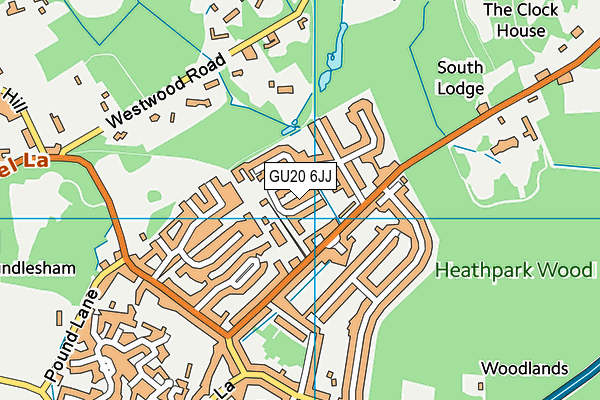 GU20 6JJ map - OS VectorMap District (Ordnance Survey) GU20 6JJ map - OS VectorMap District (Ordnance Survey)