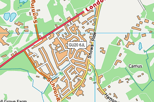 GU20 6JL map - OS VectorMap District (Ordnance Survey)