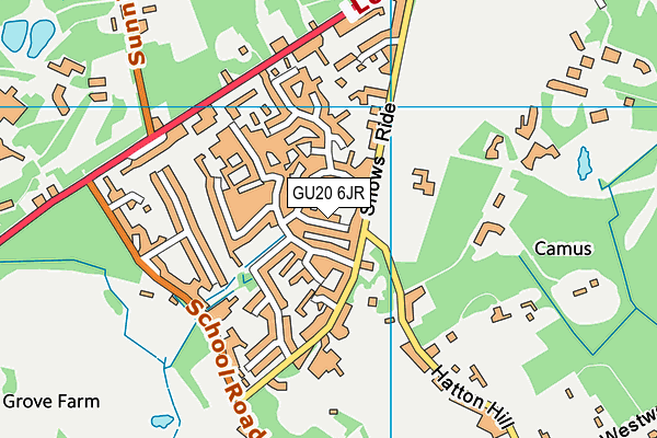 GU20 6JR map - OS VectorMap District (Ordnance Survey)