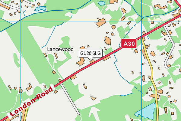GU20 6LG map - OS VectorMap District (Ordnance Survey) GU20 6LG map - OS VectorMap District (Ordnance Survey)