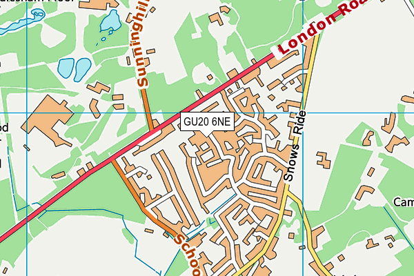 GU20 6NE map - OS VectorMap District (Ordnance Survey) GU20 6NE map - OS VectorMap District (Ordnance Survey)