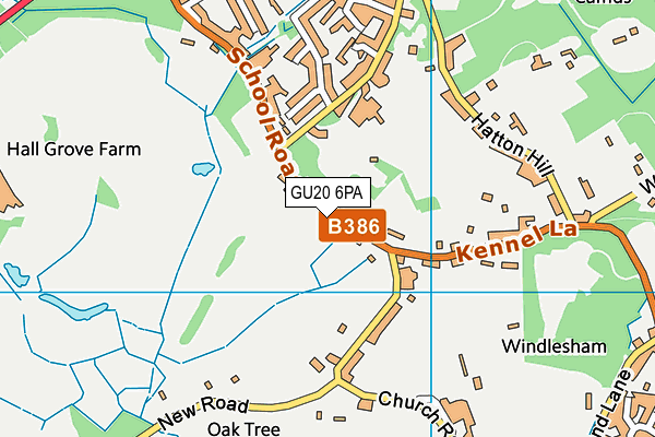 GU20 6PA map - OS VectorMap District (Ordnance Survey)