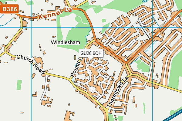 GU20 6QH map - OS VectorMap District (Ordnance Survey)