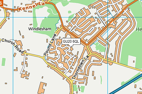 GU20 6QL map - OS VectorMap District (Ordnance Survey) GU20 6QL map - OS VectorMap District (Ordnance Survey)