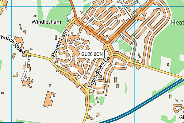 GU20 6QN map - OS VectorMap District (Ordnance Survey) GU20 6QN map - OS VectorMap District (Ordnance Survey)