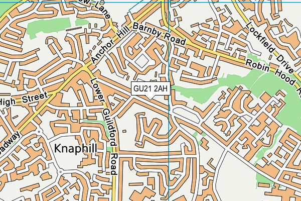 GU21 2AH map - OS VectorMap District (Ordnance Survey) GU21 2AH map - OS VectorMap District (Ordnance Survey)