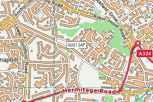 GU21 2AP map - OS VectorMap District (Ordnance Survey) GU21 2AP map - OS VectorMap District (Ordnance Survey)