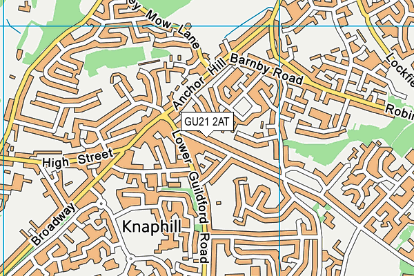 GU21 2AT map - OS VectorMap District (Ordnance Survey) GU21 2AT map - OS VectorMap District (Ordnance Survey)