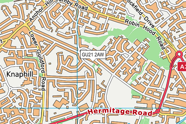 GU21 2AW map - OS VectorMap District (Ordnance Survey) GU21 2AW map - OS VectorMap District (Ordnance Survey)