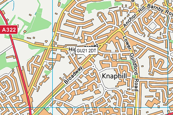 GU21 2DT map - OS VectorMap District (Ordnance Survey) GU21 2DT map - OS VectorMap District (Ordnance Survey)