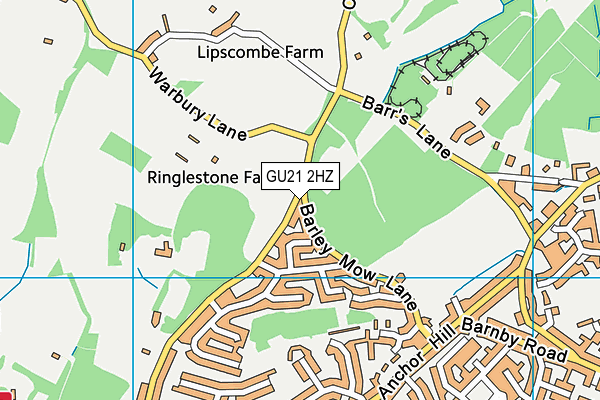 GU21 2HZ map - OS VectorMap District (Ordnance Survey)