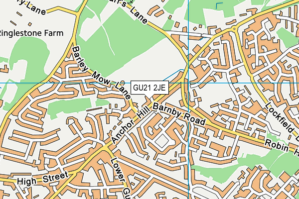 GU21 2JE map - OS VectorMap District (Ordnance Survey) GU21 2JE map - OS VectorMap District (Ordnance Survey)