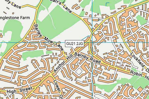 GU21 2JG map - OS VectorMap District (Ordnance Survey) GU21 2JG map - OS VectorMap District (Ordnance Survey)