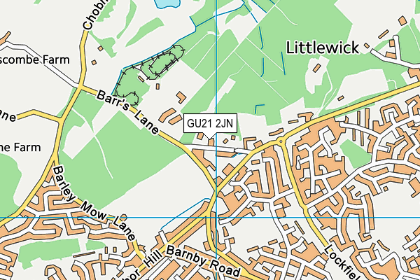GU21 2JN map - OS VectorMap District (Ordnance Survey) GU21 2JN map - OS VectorMap District (Ordnance Survey)