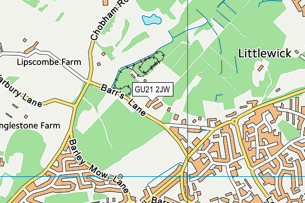 GU21 2JW map - OS VectorMap District (Ordnance Survey) GU21 2JW map - OS VectorMap District (Ordnance Survey)