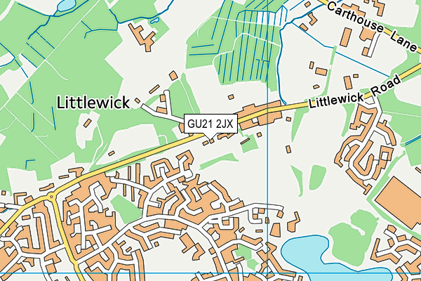 GU21 2JX map - OS VectorMap District (Ordnance Survey) GU21 2JX map - OS VectorMap District (Ordnance Survey)