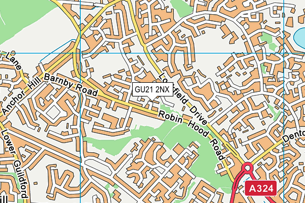GU21 2NX map - OS VectorMap District (Ordnance Survey) GU21 2NX map - OS VectorMap District (Ordnance Survey)