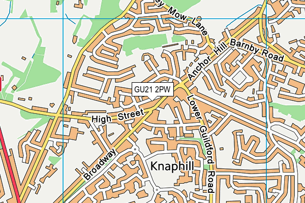 GU21 2PW map - OS VectorMap District (Ordnance Survey) GU21 2PW map - OS VectorMap District (Ordnance Survey)