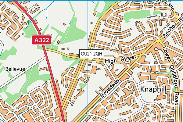 GU21 2QH map - OS VectorMap District (Ordnance Survey) GU21 2QH map - OS VectorMap District (Ordnance Survey)