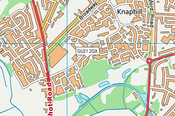 GU21 2QX map - OS VectorMap District (Ordnance Survey) GU21 2QX map - OS VectorMap District (Ordnance Survey)