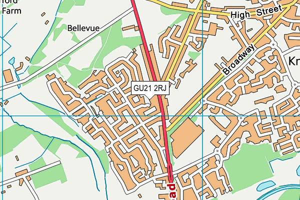 GU21 2RJ map - OS VectorMap District (Ordnance Survey) GU21 2RJ map - OS VectorMap District (Ordnance Survey)