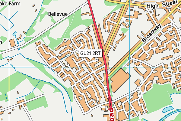 GU21 2RT map - OS VectorMap District (Ordnance Survey) GU21 2RT map - OS VectorMap District (Ordnance Survey)