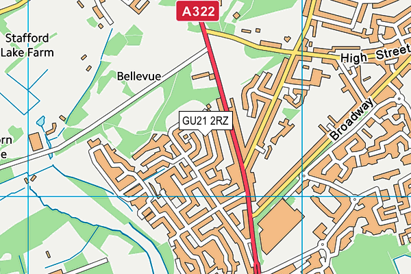 GU21 2RZ map - OS VectorMap District (Ordnance Survey) GU21 2RZ map - OS VectorMap District (Ordnance Survey)