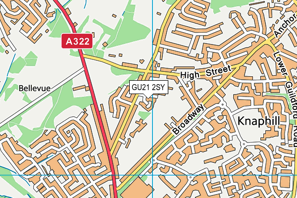 GU21 2SY map - OS VectorMap District (Ordnance Survey) GU21 2SY map - OS VectorMap District (Ordnance Survey)