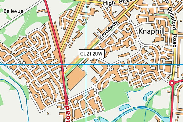 GU21 2UW map - OS VectorMap District (Ordnance Survey) GU21 2UW map - OS VectorMap District (Ordnance Survey)