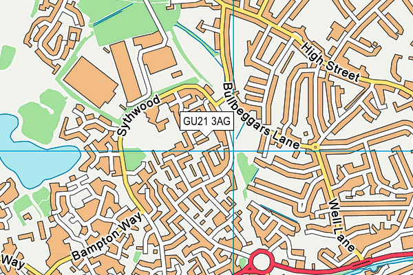 GU21 3AG map - OS VectorMap District (Ordnance Survey)