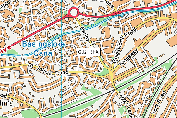 GU21 3HA map - OS VectorMap District (Ordnance Survey) GU21 3HA map - OS VectorMap District (Ordnance Survey)