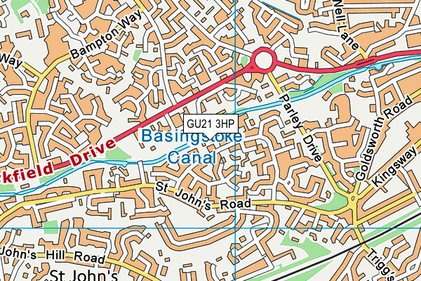 GU21 3HP map - OS VectorMap District (Ordnance Survey) GU21 3HP map - OS VectorMap District (Ordnance Survey)