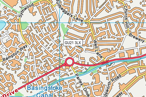 GU21 3LX map - OS VectorMap District (Ordnance Survey) GU21 3LX map - OS VectorMap District (Ordnance Survey)