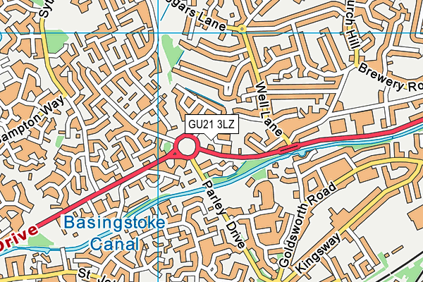 GU21 3LZ map - OS VectorMap District (Ordnance Survey) GU21 3LZ map - OS VectorMap District (Ordnance Survey)