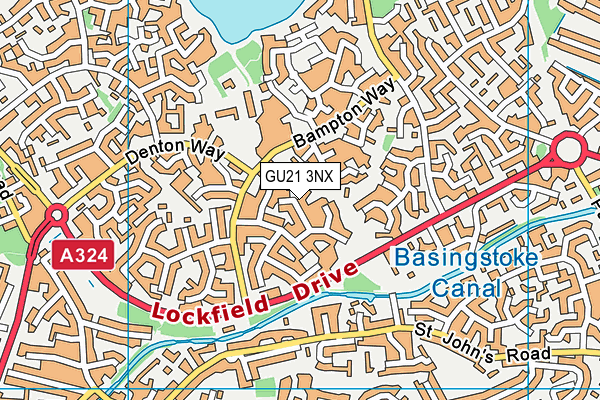 GU21 3NX map - OS VectorMap District (Ordnance Survey) GU21 3NX map - OS VectorMap District (Ordnance Survey)